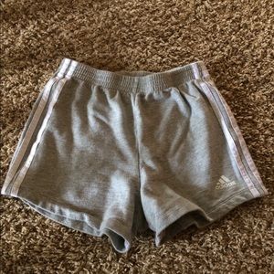 gray adidas shorts